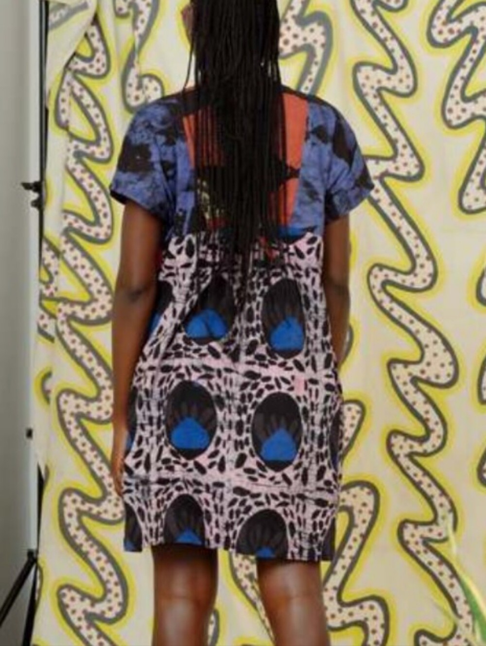 Osei Duro Bata Dress Hocus Pocus Purple Yellow Button Down Small - Picture 4 of 13